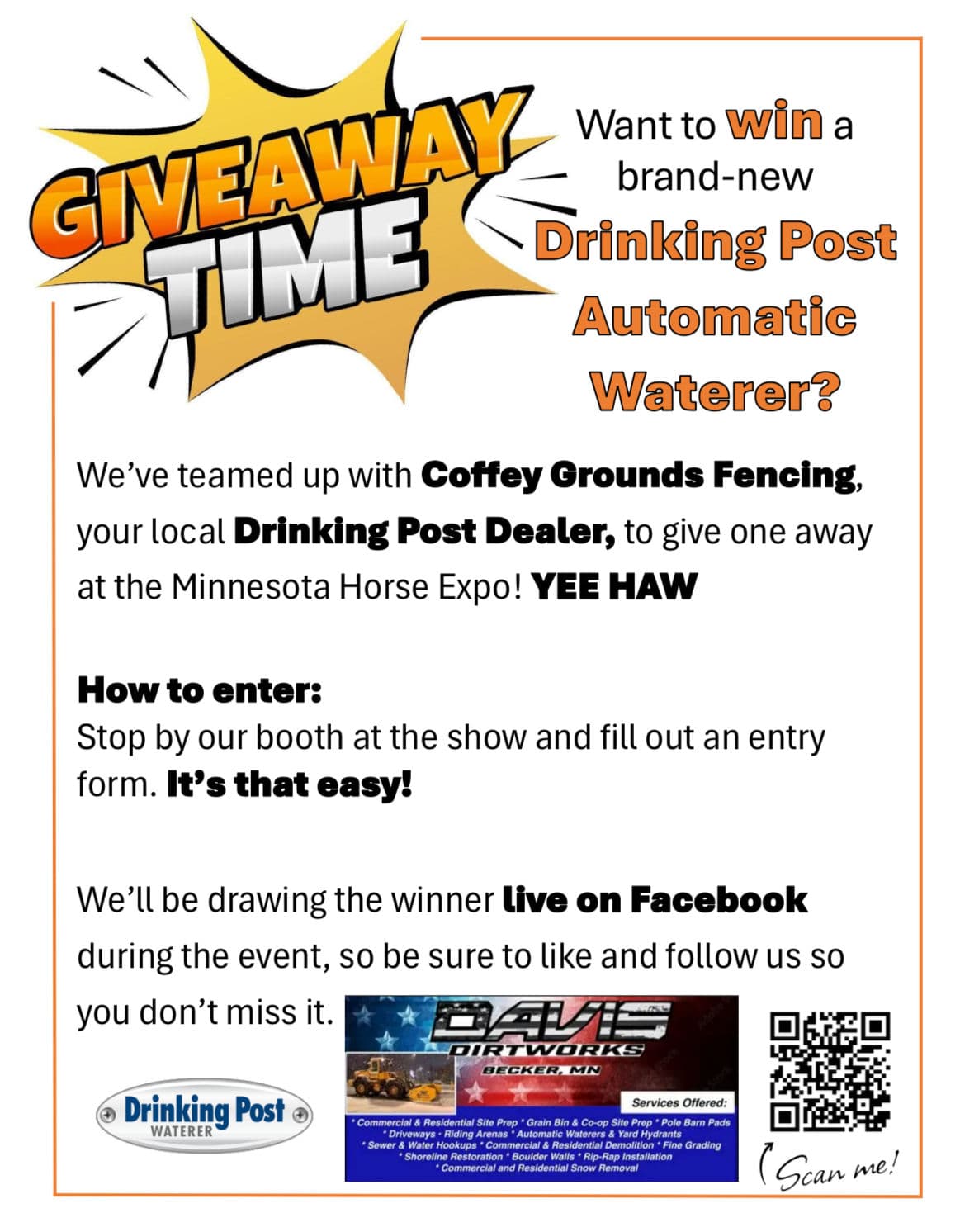 Win a Free drinking Post automatic waterer at the MN Horse expo image